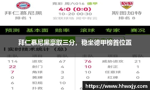 拜仁慕尼黑豪取三分，稳坐德甲榜首位置